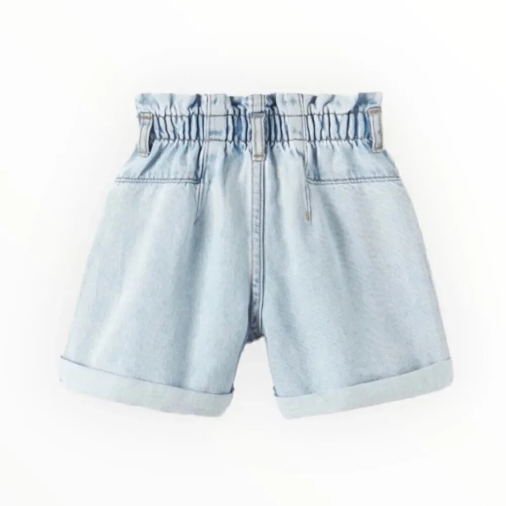 ZARA Kids | Light Blue | PAPERBAG WAIST DENIM SHORTS